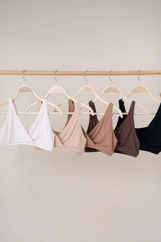 Women's Cross Front Bralette in Chai