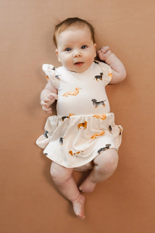 Twirl Bodysuit Dress in Dachshund