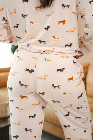 Long-Sleeved Women's Pajama Set in Dachshund