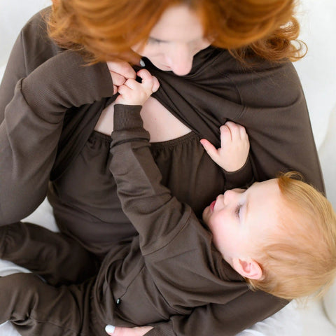 Women's French Terry Nursing Hoodie in Espresso