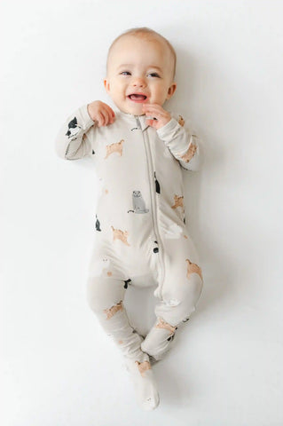 Zippered Footie in Fluffy Cat