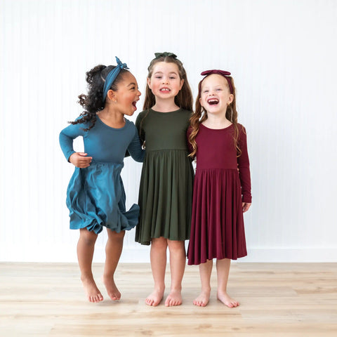 Long Sleeve Twirl Dress in Atlantic