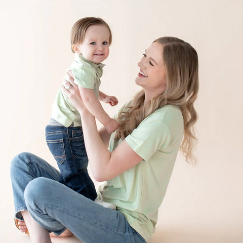 Toddler Short Sleeve Polo in Basil