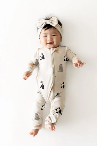 Zippered Romper in Fluffy Cat