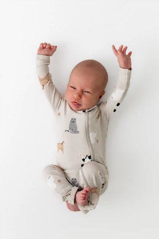 Zippered Romper in Fluffy Cat
