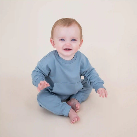 French Terry Jogger Set in Slate