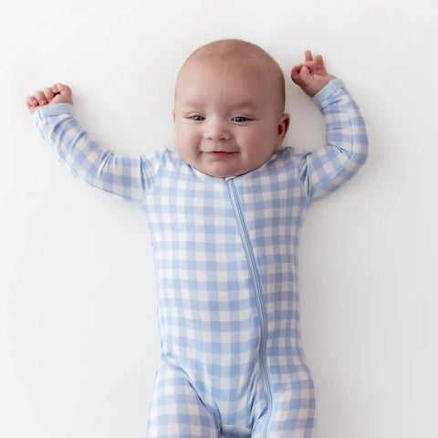 Zippered Romper in Gingham Breeze