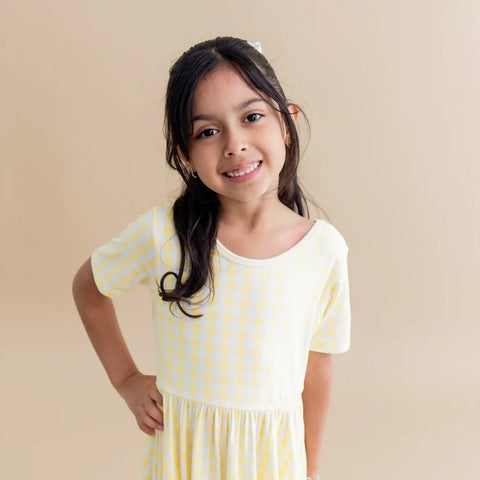 Twirl Dress in Gingham Chamomile