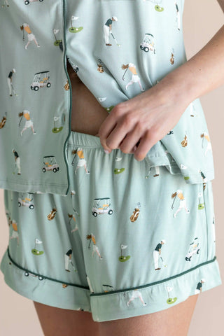 Women's Short Sleeve Pajama Set in Golf