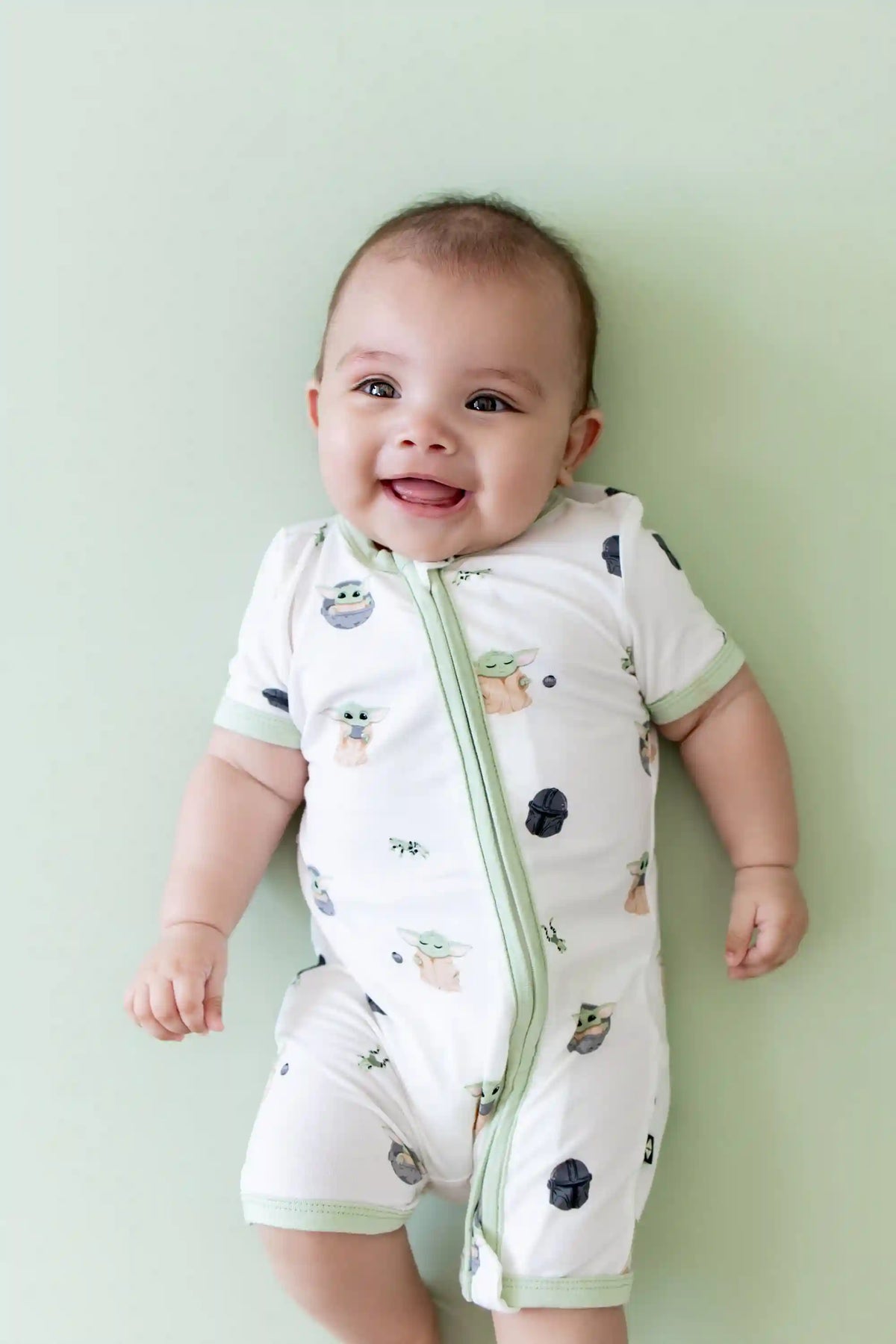 Zipper Shortall Romper in Grogu™
