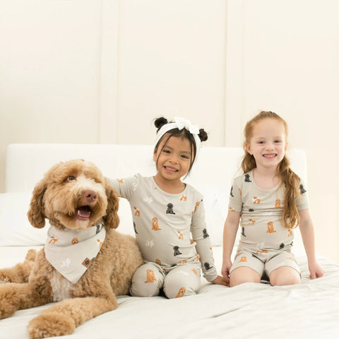 Short Sleeve Pajamas in Fluffy Dog