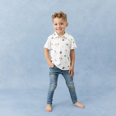 Toddler Short Sleeve Polo in Home Run