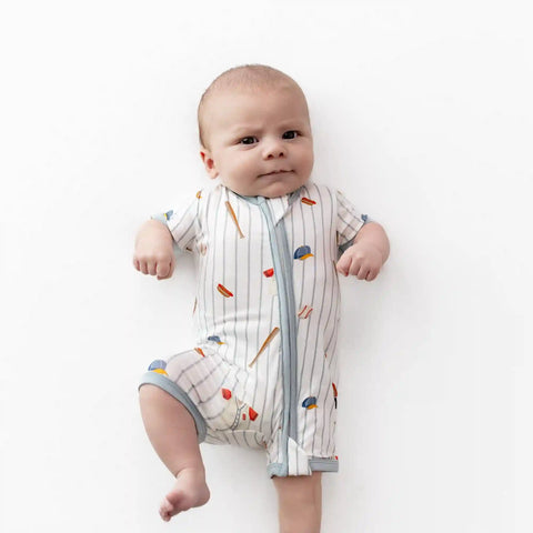 Zipper Shortall Romper in Home Run