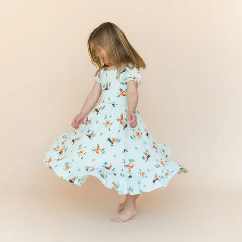 Puff Sleeve Twirl Dress in Winnie the Pooh Hundred Acre Wood