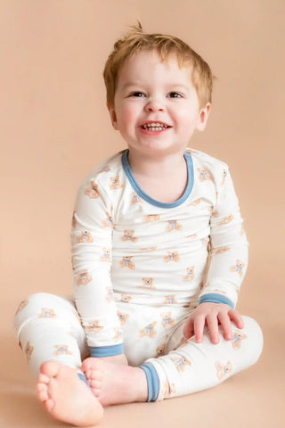 Long Sleeve Pajamas in Teddy Bear