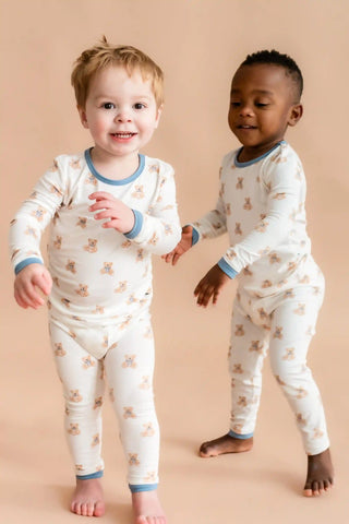Long Sleeve Pajamas in Teddy Bear