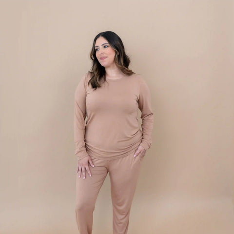 Women's Jogger Pajama Set in Latte