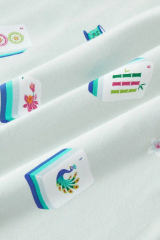 Zippered Romper in Dew Mahjong