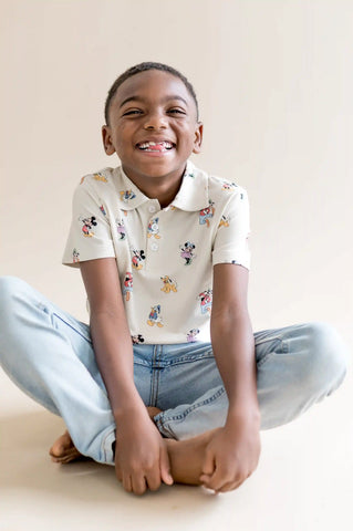 Toddler Short Sleeve Polo in Mickey Mouse and Friends