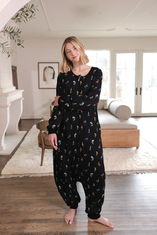 Long Sleeve Adult Sleep Bag Walker in Midnight Wildflower