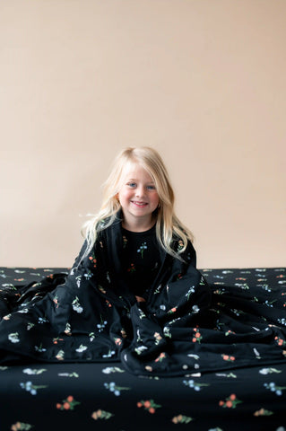 Toddler Blanket in Midnight Wildflower 1.0