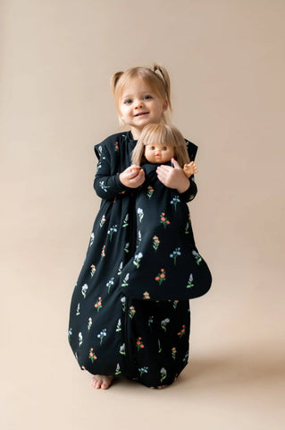 Baby Doll Sleep Bag in Midnight Wildflower