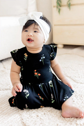 Twirl Bodysuit Dress in Midnight Wildflower