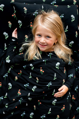 Toddler Blanket in Midnight Wildflower 1.0