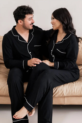 Men's Long Sleeve Pajama Set in Midnight
