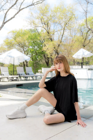 Women’s Biker Short Set in Midnight