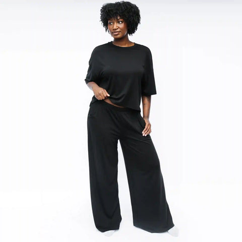 Women's Wide Leg Pant Set in Midnight