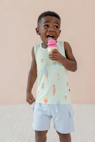 Toddler Tank Top in Mint Ice Cream