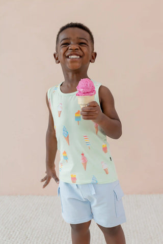 Toddler Tank Top in Mint Ice Cream