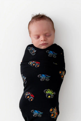 Swaddle Blanket in Monster Truck