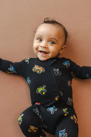 Zippered Romper in Monster Truck