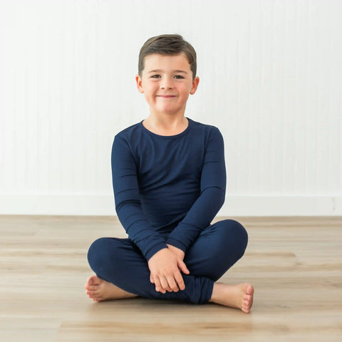 Long Sleeve Pajamas in Navy