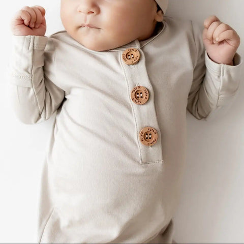 Knotted Gown with Hat Set in Oat