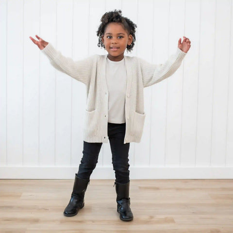 Chunky Knit Oversized Cardigan in Oat