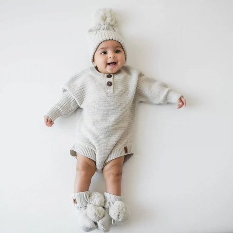 Chunky Cable Knit Beanie in Oat