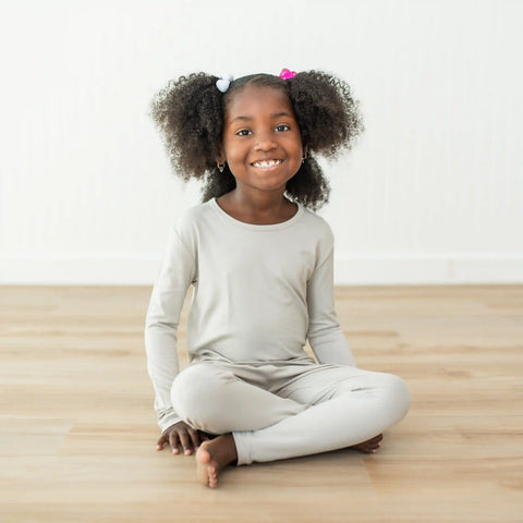 Long Sleeve Pajamas in Oat
