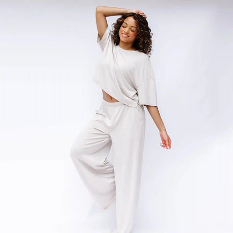 Women's Wide Leg Pant in Oat