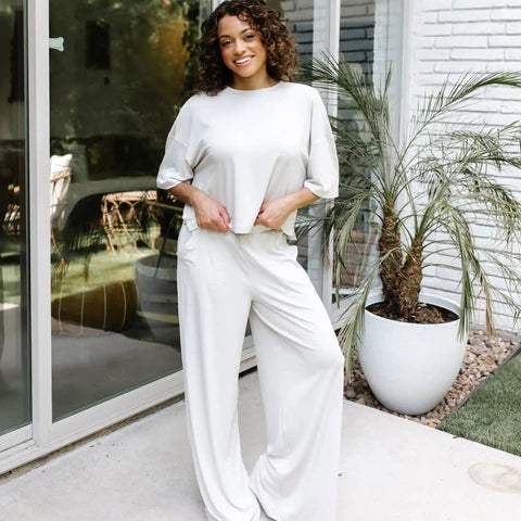 Women's Wide Leg Pant in Oat