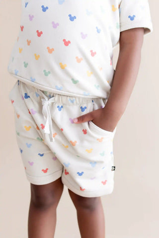Short Sleeve Jogger Set in Pastel Mickey Mouse