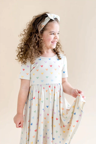 Twirl Dress in Pastel Mickey Mouse