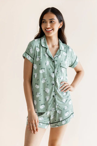 Women's Short Sleeve Pajama Set in Koala