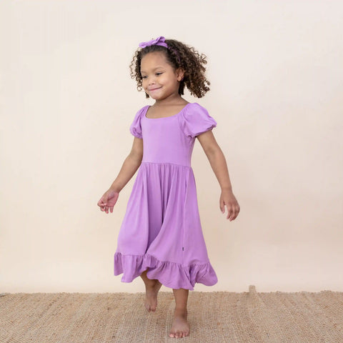 Puff Sleeve Twirl Dress in Poi