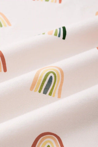 Long Sleeve Pajamas in Retro Rainbow
