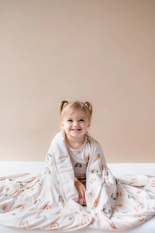 Toddler Blanket in Retro Rainbow 1.0