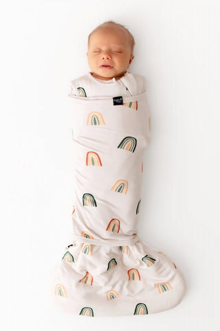 Sleep Bag Swaddler in Retro Rainbow 1.0