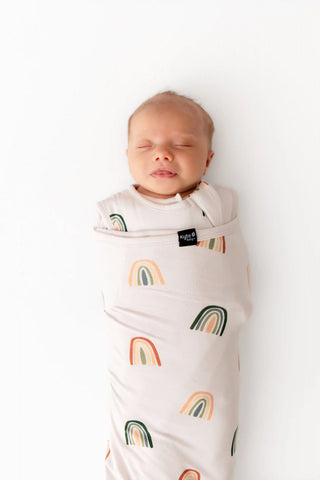 Sleep Bag Swaddler in Retro Rainbow 1.0